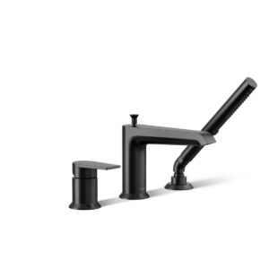 Kohler 97070-4-BL | Hint Black HINT® 3HOLE BATH FILLER W/ HANDSHOWER