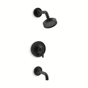 Kohler T14421-4-BL | Purist Black PURIST® R/T B&S TRM/LVR HDLS,90-DEG SPT