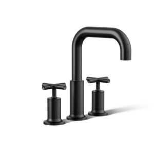 Kohler T14428-3-BL | Purist Black PURIST® DECK-MOUNT BATH FAUCET TRIM