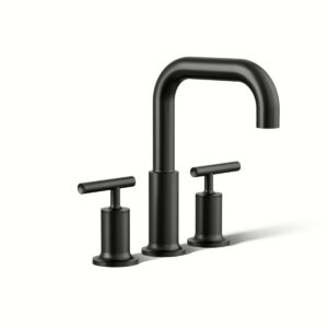 Kohler T14428-4-BL | Purist Black PURIST® DECK-MOUNT FAUCET TRIM