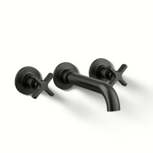 Kohler T35910-3-BL | Studio Mcgee - Castia Black CASTIA™ 2H WALL MOUNT BATH FILLER TRIM