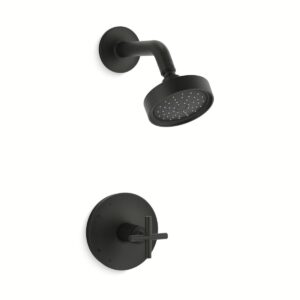 Kohler TS14422-3G-BL | Purist Black PURIST® SHOWER TRIM-CROSS