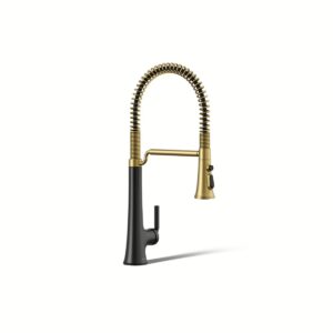 Kohler 23765-BMB | Tone Black,Gold TONE® SEMI-PRO W/ PD SPRAY KITCHEN FCT