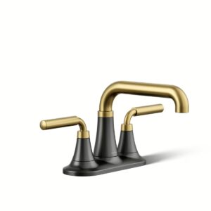 Kohler 27414-4K-BMB | Tone Black,Gold TONE® CENTER SET BATHROOM SINK FAUCET