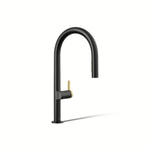 Kohler 28268-BMB | Components Black,Gold COMPONENTS® ARC SPOUT PULL DOWN FAUCET