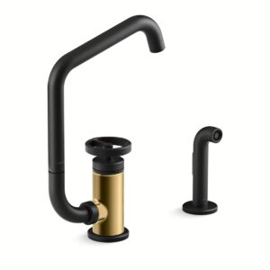 Kohler 28667-9-BMB | Billet Black,Gold BILLET™ SWING - CIRCLE HDL SQUARE