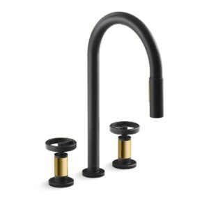 Kohler 28671-9-BMB | Billet Black,Gold BILLET™ WIDESPREAD PD - CIRCLE