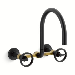 Kohler 28672-9-BMB | Billet Black,Gold BILLET™ WM BRIDGE - CIRCLE HANDLE