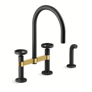 Kohler 28673-9-BMB | Billet Black,Gold BILLET™ DM BRIDGE - CIRCLE HANDLE