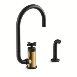 Kohler 28675-3-BMB | Billet Black,Gold BILLET™ COMPOUND SWING - CROSS HANDLE