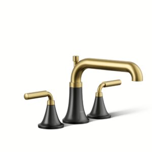 Kohler T26440-4-BMB | Tone Black,Gold TONE® DECK MOUNT BATH FAUCET W. DIVERTER