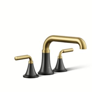 Kohler T27417-4-BMB | Tone Black,Gold TONE® DECK MOUNT BATH FAUCET