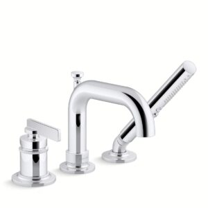 Kohler 35913-4-CP | Studio Mcgee - Castia Chrome CASTIA™ 1H DM BATH FILLER W/HANDSHOWER