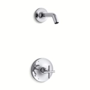 Kohler TLS14422-3-CP | Purist Chrome PURIST® SHOWER TRIM,LESS HEAD-CROSS