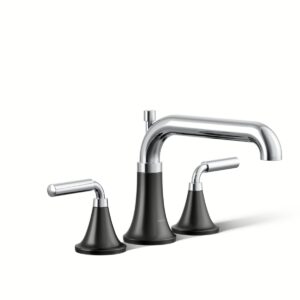 Kohler T26440-4-CBL | Tone Chrome, Black TONE® DECK MOUNT BATH FAUCET W. DIVERTER