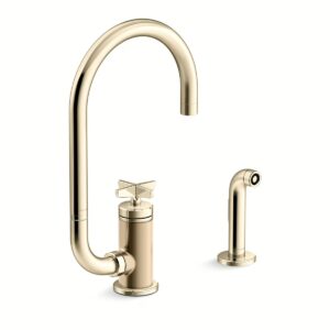 Kohler 28675-3-AF | Billet Gold BILLET™ COMPOUND SWING - CROSS HANDLE