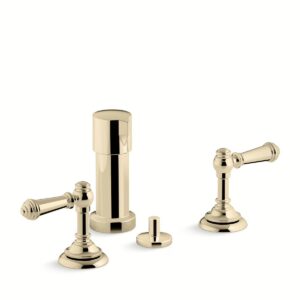 Kohler 72765-4-AF | Artifacts Gold ARTIFACTS® WIDESPREAD BIDET, LVR HDL