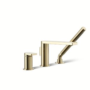 Kohler 73078-4-AF | Composed Gold COMPOSED 3 HOLE BATH FILLER & HANDSHOWER