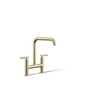 Kohler 7547-4-AF | Purist Gold PURIST® DECK-MOUNT BRIDGE FAUCET