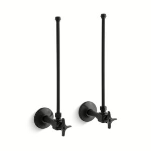 Kohler 7605-P-BKB | Matte Black LAV SPLY 3/8 PAIR/VERT TUBE