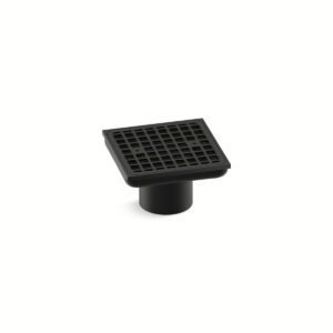 Kohler 22665-BL | Black SQUARE GRID WITH SCREWS & DRAIN THROAT