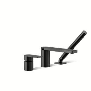 Kohler 23488-4-BL | Parallel Black PARALLEL® 3HOLE BATH FILLER W/ HNDSHWR