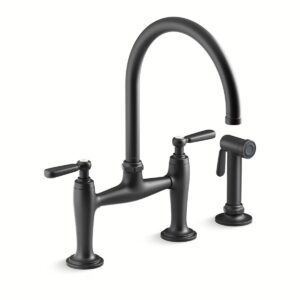 Kohler 28356-BL | Edalyn Black EDALYN™ BRIDGE W/ SIDE SPRAY