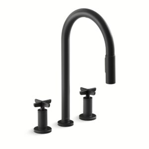 Kohler 28671-3-BL | Billet Black BILLET™ WIDESPREAD PD - CROSS