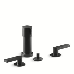 Kohler 73077-4-BL | Composed Black COMPOSED™ WIDESPREAD BIDET FAUCET, LVR