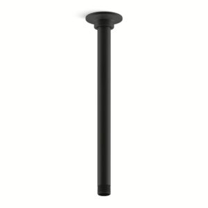 Kohler 7392-BL | Black SHOWER ARM/12 CEILING MOUNT