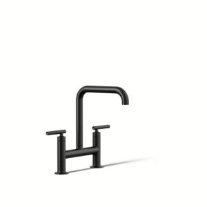 Kohler 7547-4-BL | Purist Black PURIST® DECK-MOUNT BRIDGE FAUCET