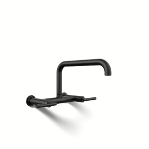 Kohler 7549-4-BL | Purist Black PURIST® WALL-MOUNT BRIDGE FAUCET