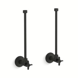 Kohler 7606-P-BL | Black LAV SPLY 1/2 PAIR W/STOP