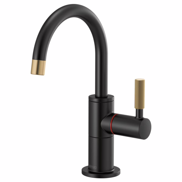 Brizo Litze 61343LF-H-BLGL Water Dispenser 5" Arc Instant Hot Deck-Mount 1H Swivel 1.50 GPM W/1-Knurled Lever Black Gold