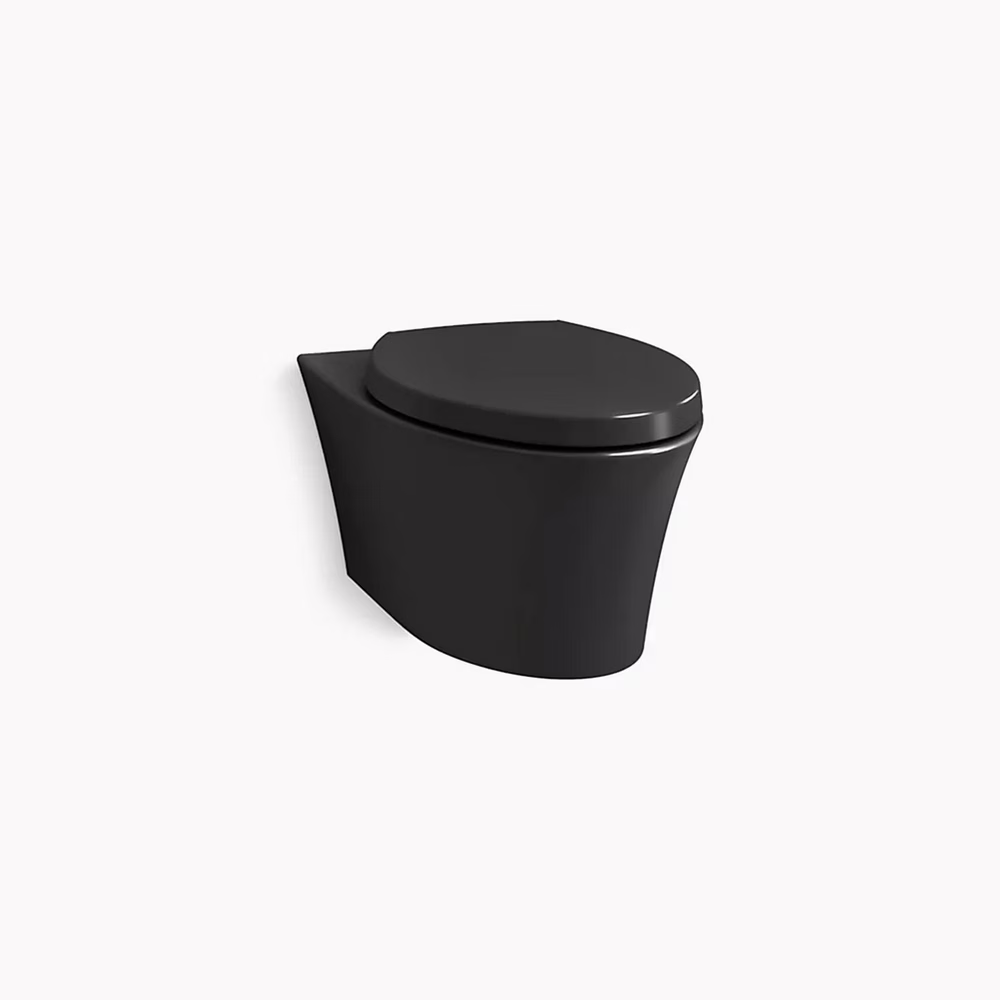 Kohler Veil 31539-7 21-13/16x15-3/16x13-1/16 Compact Elongated 1-Piece Wall Hung Toilet Dual-Flush Black Black