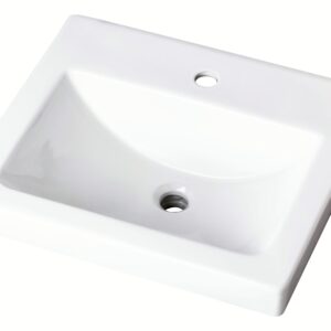 Gerber Wicker Park 12-892 Lavatory Sink 21" x 18" Rectangular Above-Counter 1H W/Overflow White