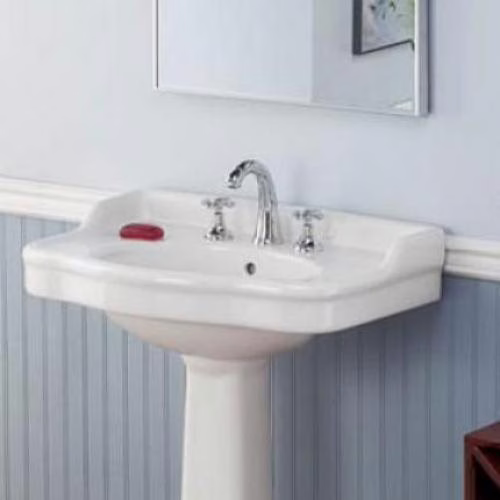 350S-22-8-W White Bathroom Pedestal Slab