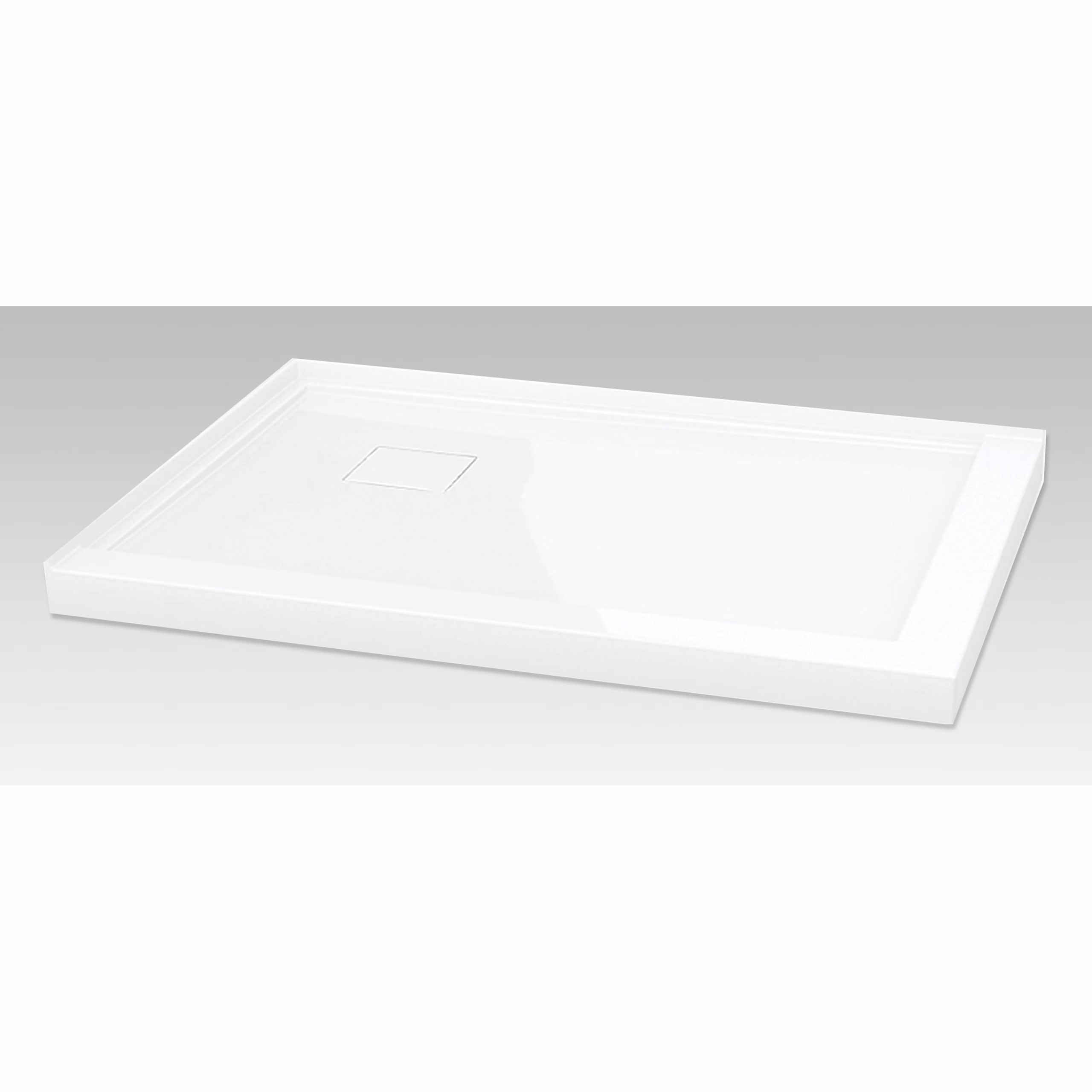 Fleurco Quad ADTC4836-18-R2 48x36 ACR Class C RECT Shower Base CRNR-DRN Right-Install W/2-Sided Flange RECT DRN CVR WHT