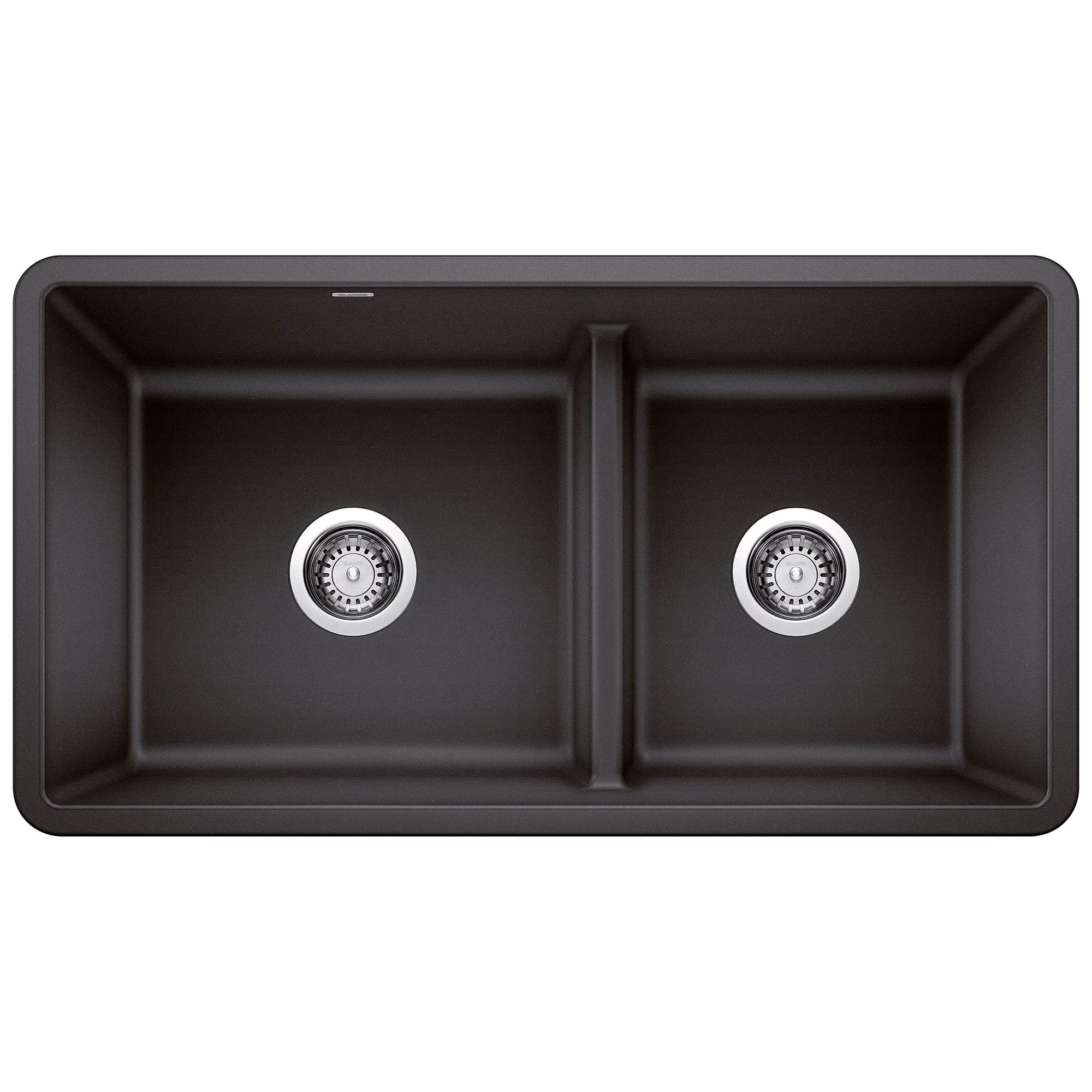 Blanco Precis U 402065 Kitchen Sink 33" x 18" Silgranit 2-Bowl 60/40 Undermount W/Strainer Black
