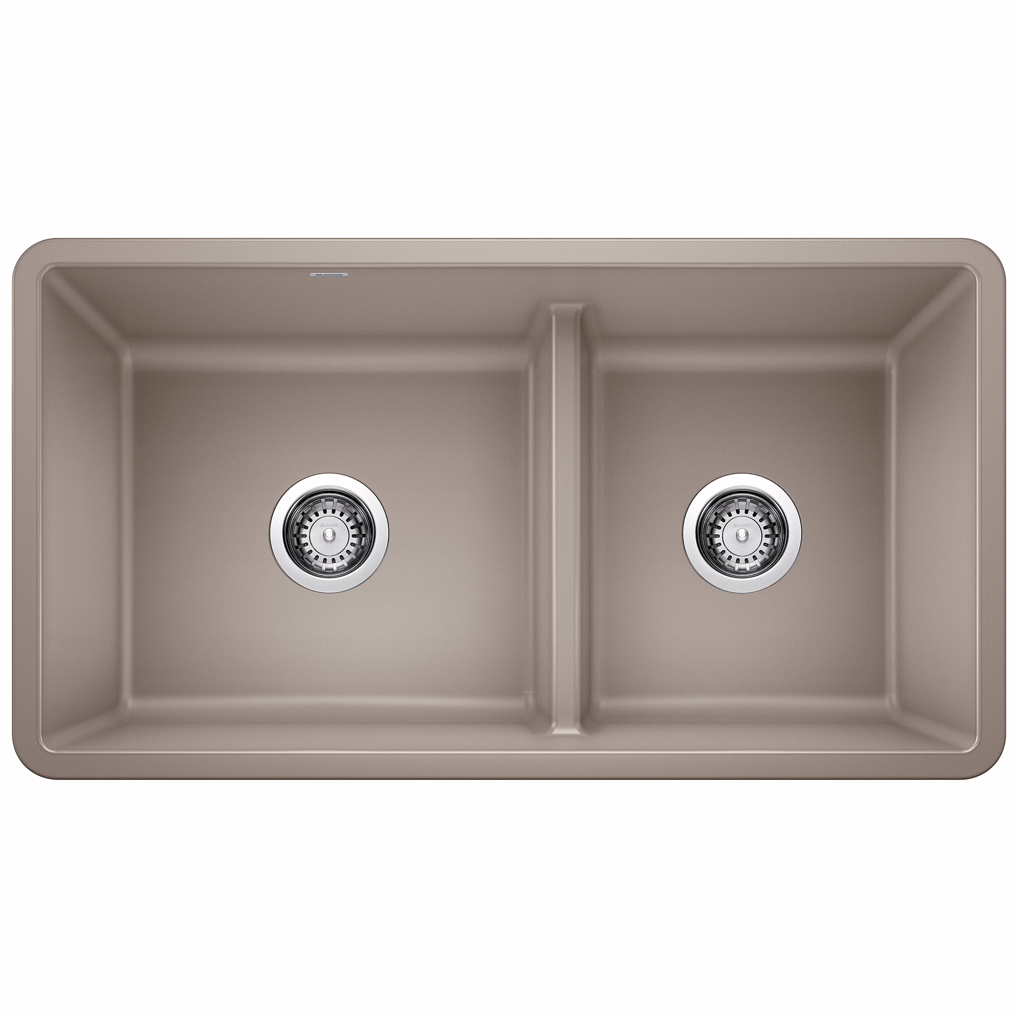 Blanco Precis U 402069 Kitchen Sink 33" x 18" Silgranit 2-Bowl 60/40 Undermount W/Strainer Brown