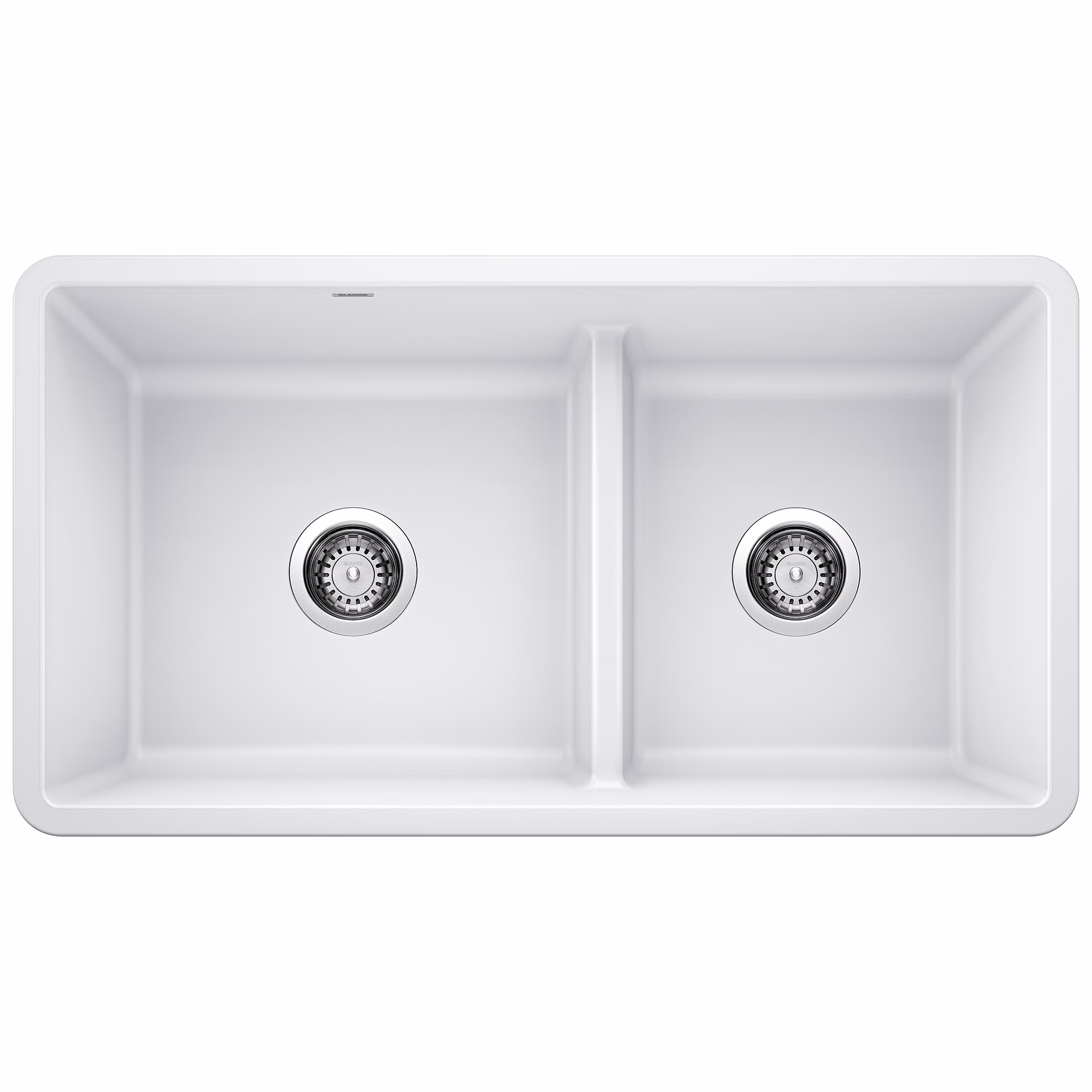 Blanco Precis U 402071 Kitchen Sink 33" x 18" Silgranit 2-Bowl 60/40 Undermount W/Strainer White