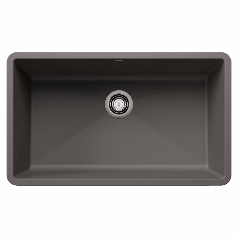 Blanco Precis U Super 402929 Kitchen Sink 33" x 19" Silgranit 1-Bowl Rectangular Undermount Grey