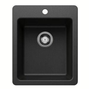 Blanco Liven 403667 16-3/4x20-1/2x8-1/2 Silgranit 1-Bowl Rectangular Dual-Mount 1-Hole Bar & Prep Sink Anthracite