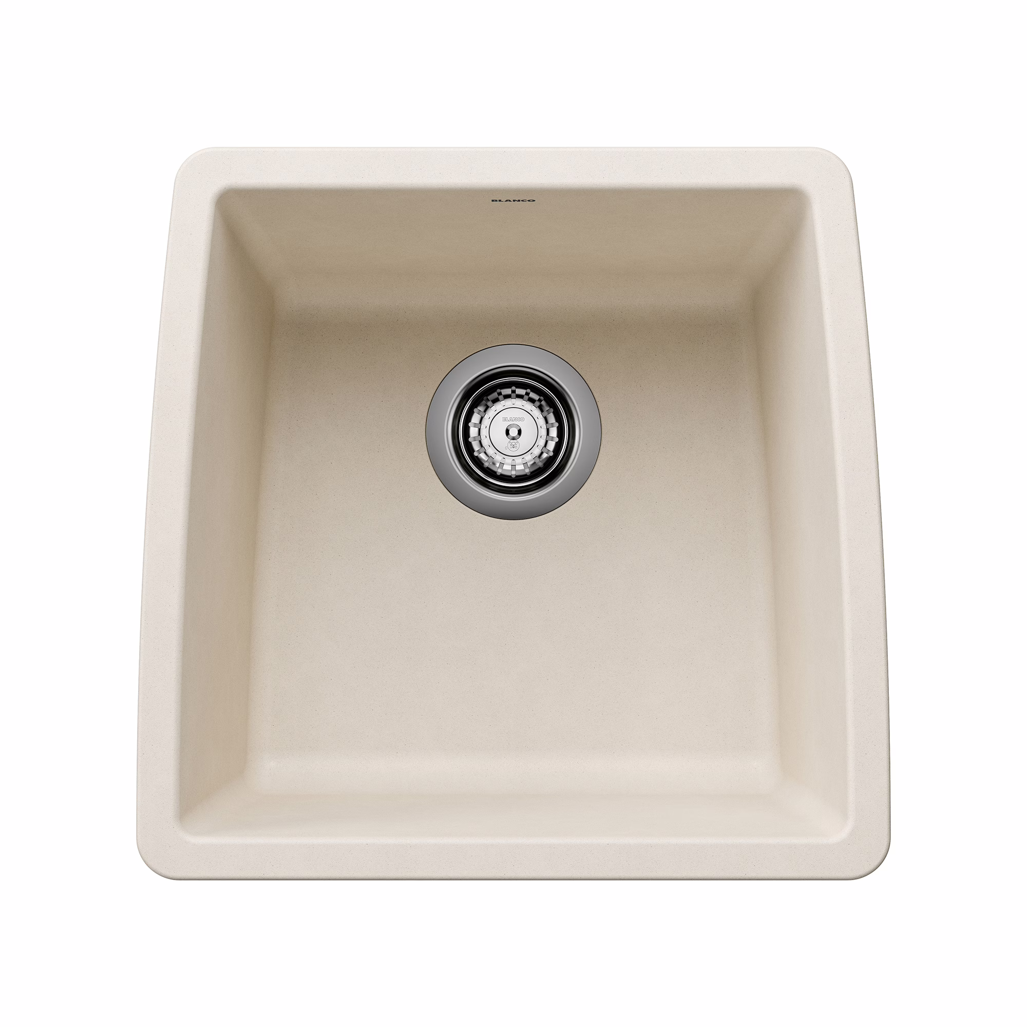 Blanco Performa U 402887 17-1/2x17x9-1/2 Silgranit 1-Bowl Square Drop-In 0-Hole Bar & Prep Sink W/Strainer Soft White