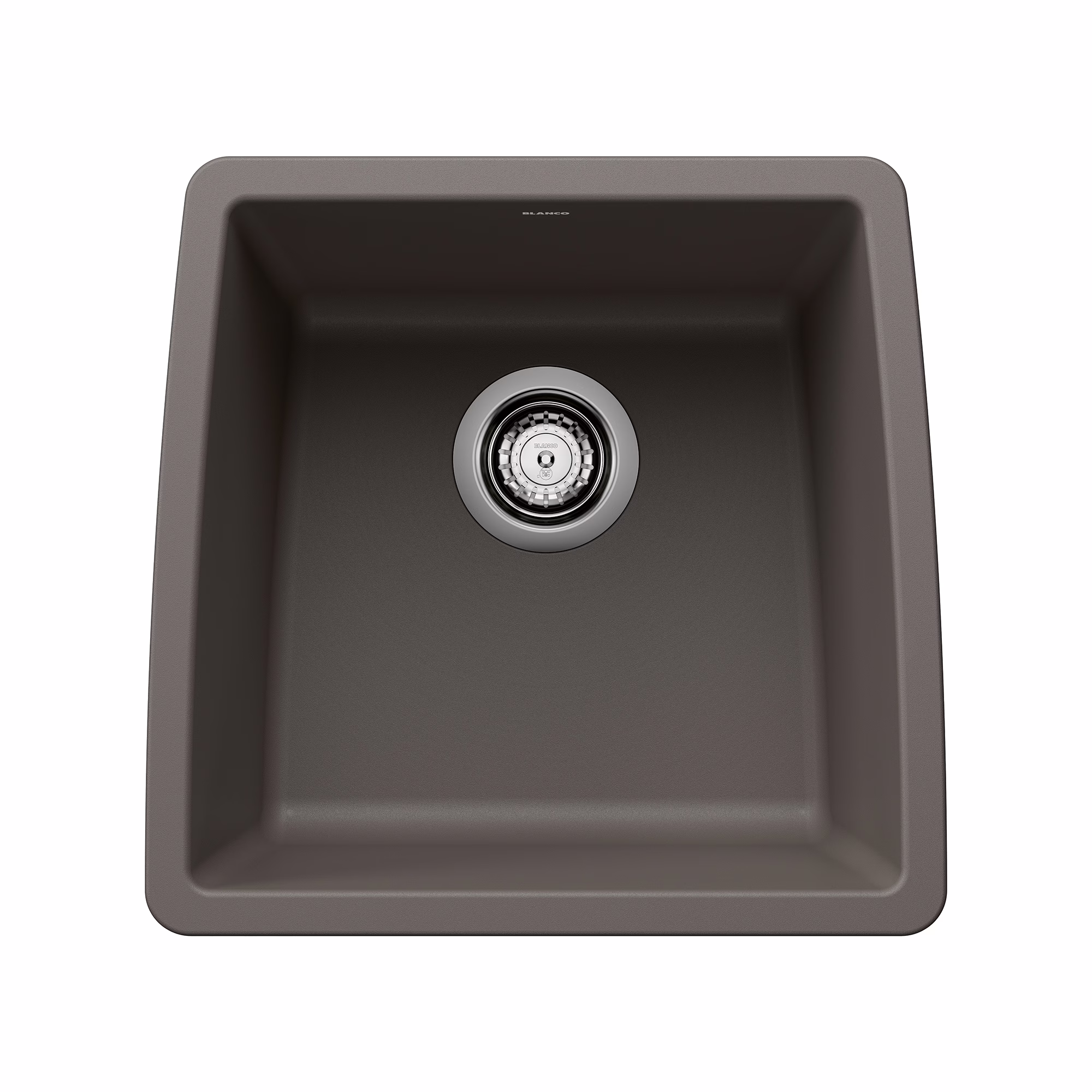 Blanco Performa U 402932 17x17-1/2 Silgranit 1-Bowl Square Drop-In 0-Hole Bar & Prep Sink W/Strainer Volcano Grey