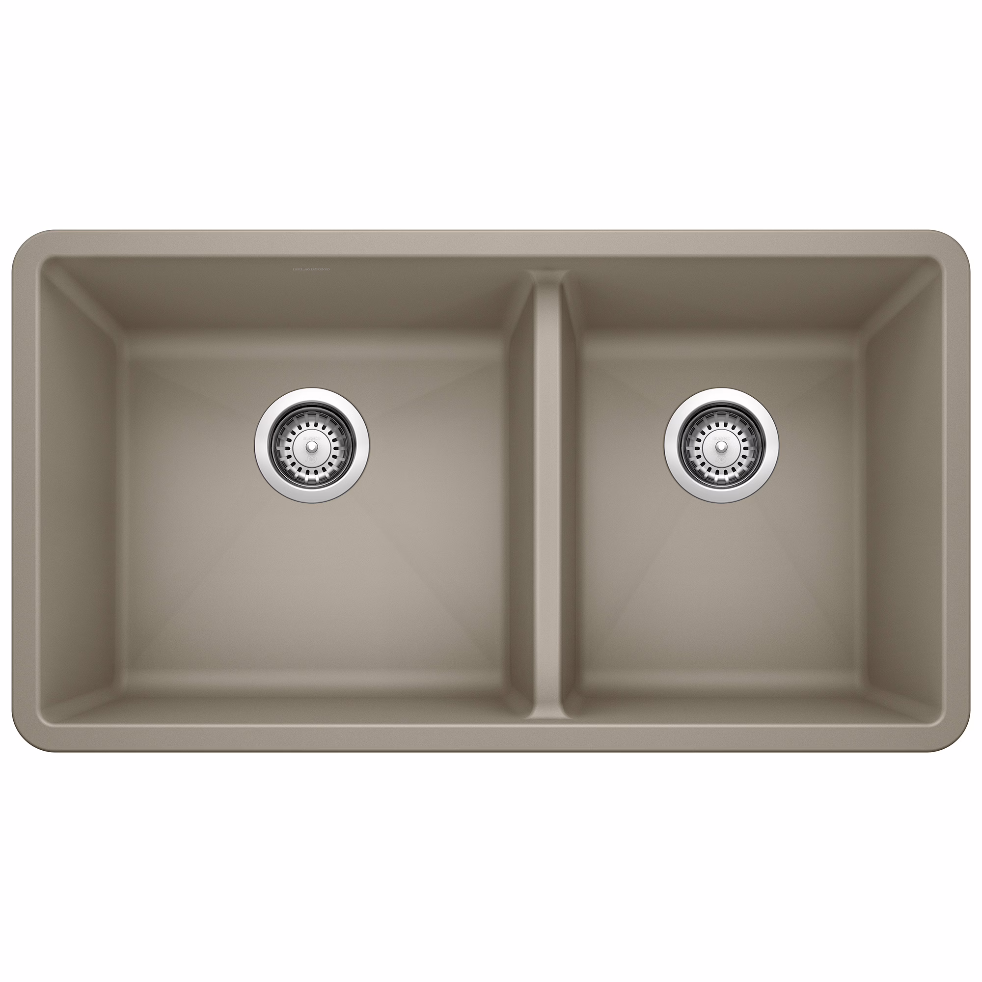 Blanco Precis U 401142 Kitchen Sink 33" x 18" Silgranit 2-Bowl 60/40 Undermount W/Strainer Brown