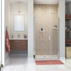 MAAX Manhattan 138269-900-084-101 Shower Door 41-43" Frameless Alcove Pivot Chrome Clear