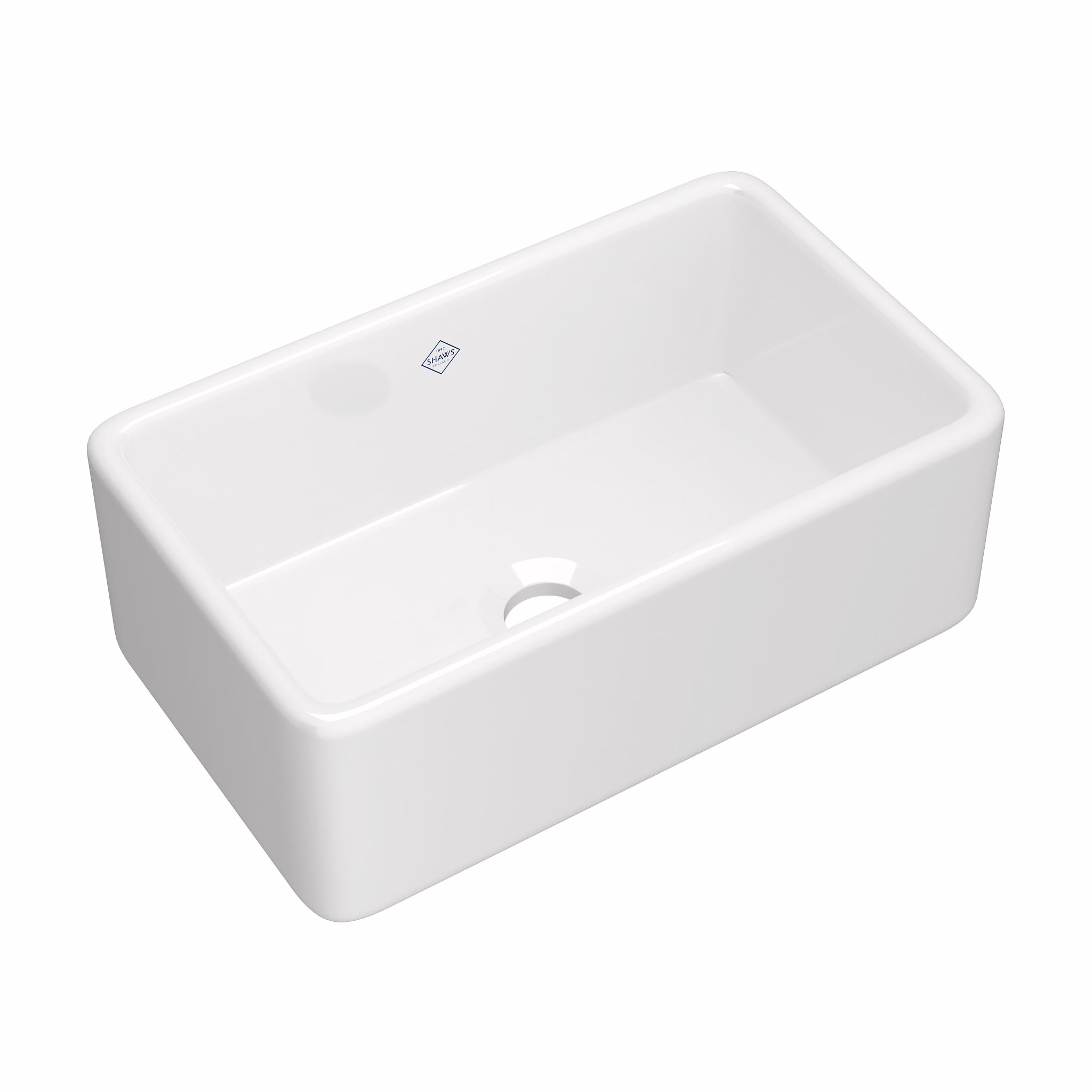 House Of Rohl Shaws Shaker MS3018WH Kitchen Sink 30" x 18" Fireclay 1-Bowl Farmhouse Undermount W/Apron White