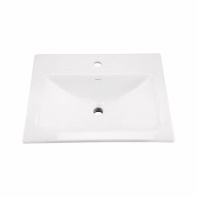 Globe Union Wicker Park 13-892 Lavatory Sink 22" x 18" Rectangular Basin Drop-In 1H White