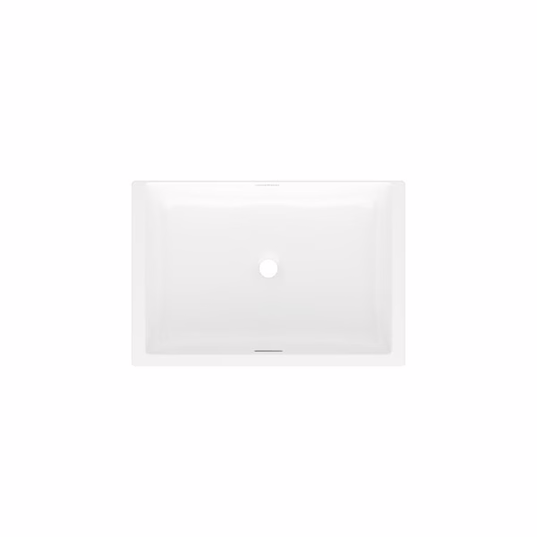 V+A Kaldera UB-KAL-62-IO Lavatory Sink 62" Limestone Rectangular Basin Undermount W/Overflow White